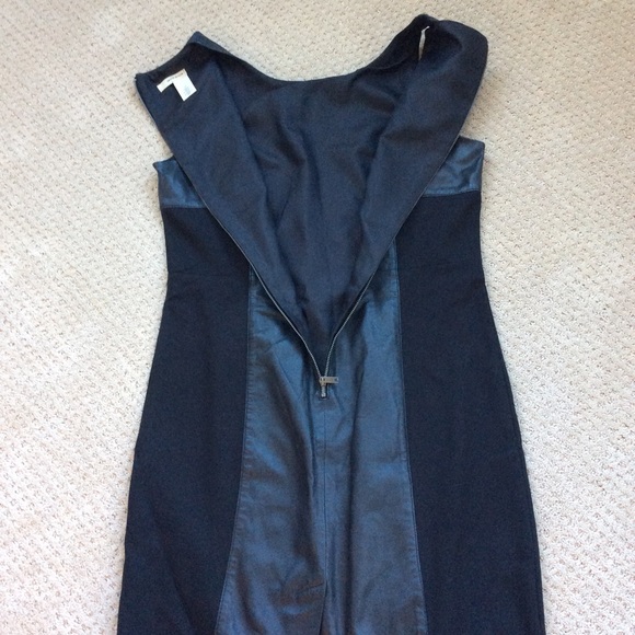 DKNY Sleeveless Dress with Leather Panel - Picture 4 of 7